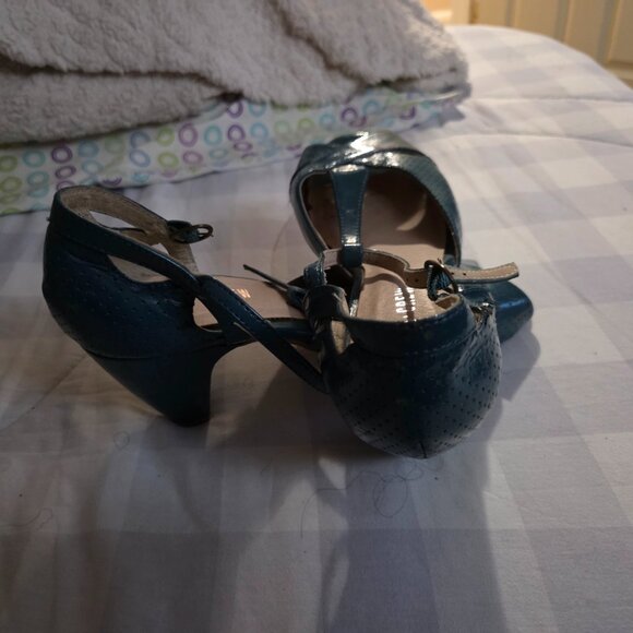 Anthropologie Chelsea crew turquoise heel size 40 - Picture 2 of 3